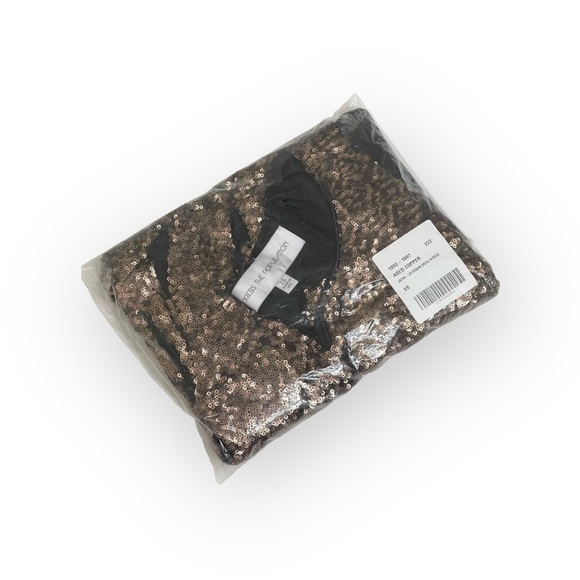 new Dress Population ☼ Sequin Body Con Cut Out Back Cocktail Dress ☼ Bronze ☼ - Picture 6 of 16